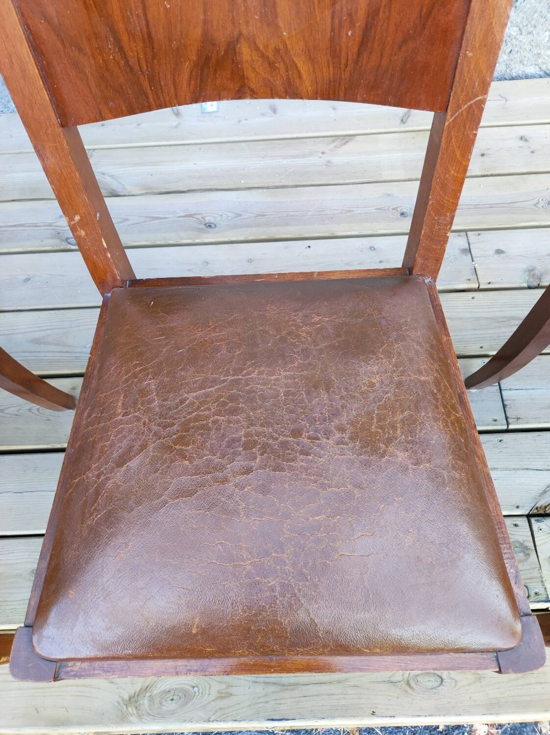 Set of 6 STELLA chairs, Art Deco, leather seat