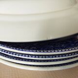 Assiettes creuses Royal Sphinx Maestricht P. Regout "Cambridge Old England" bleu & blanc