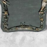 Vintage 50s metal patterned wall mirror