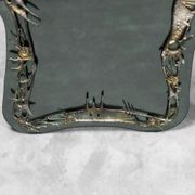 Vintage 50s metal patterned wall mirror