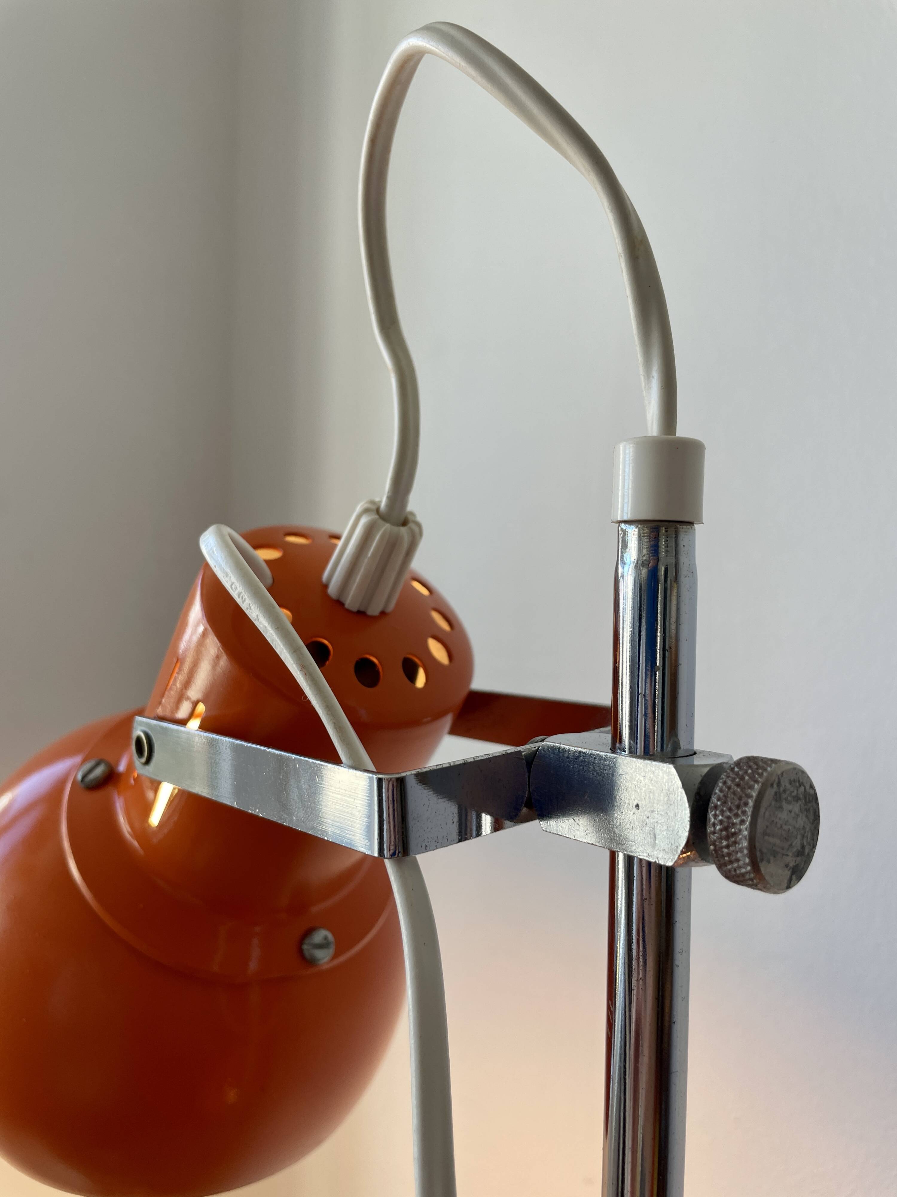 Lampadaire eyeball orange années 70