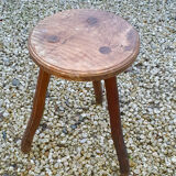 Tripod stool top all wood