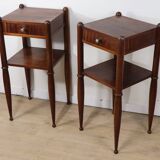 Art Deco pair of nightstands in walnut – 1940s