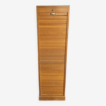 Oak curtained filing cabinet storage furniture 1950