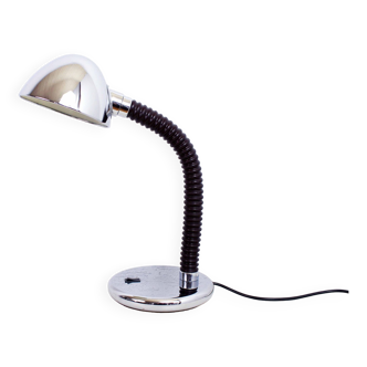 Grande lampe de bureau en métal chromé