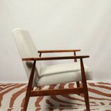 Vintage armchair Bouclè Beige lounge chair Mid Century Modern
