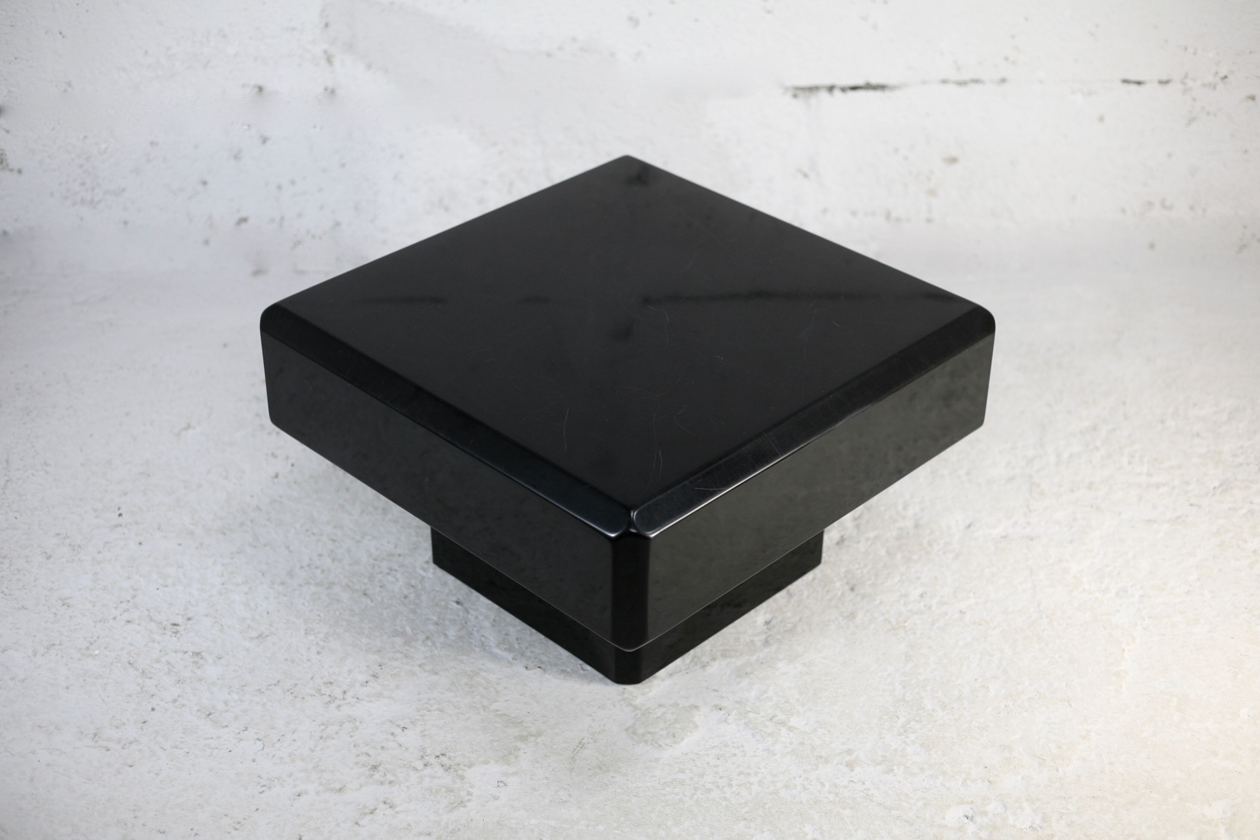 Black lacquered wood coffee table, France, circa 1970