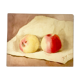 Pochade ancienne sur carton représentant une nature morte aux pommes