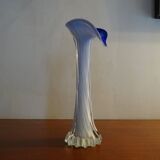 Murano glass vase twisted flower neck