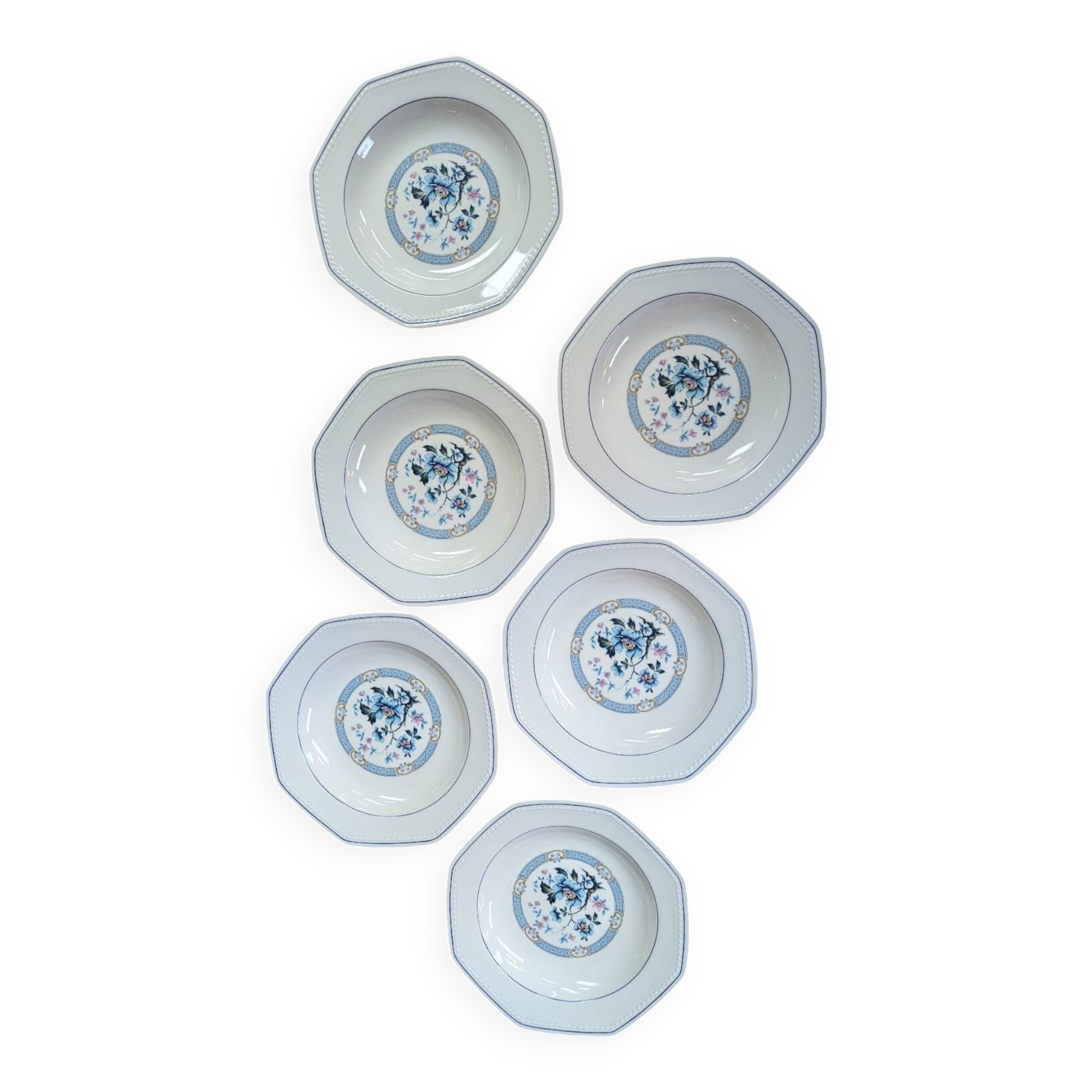 Set of 6 porcelain soup plates – Made in France