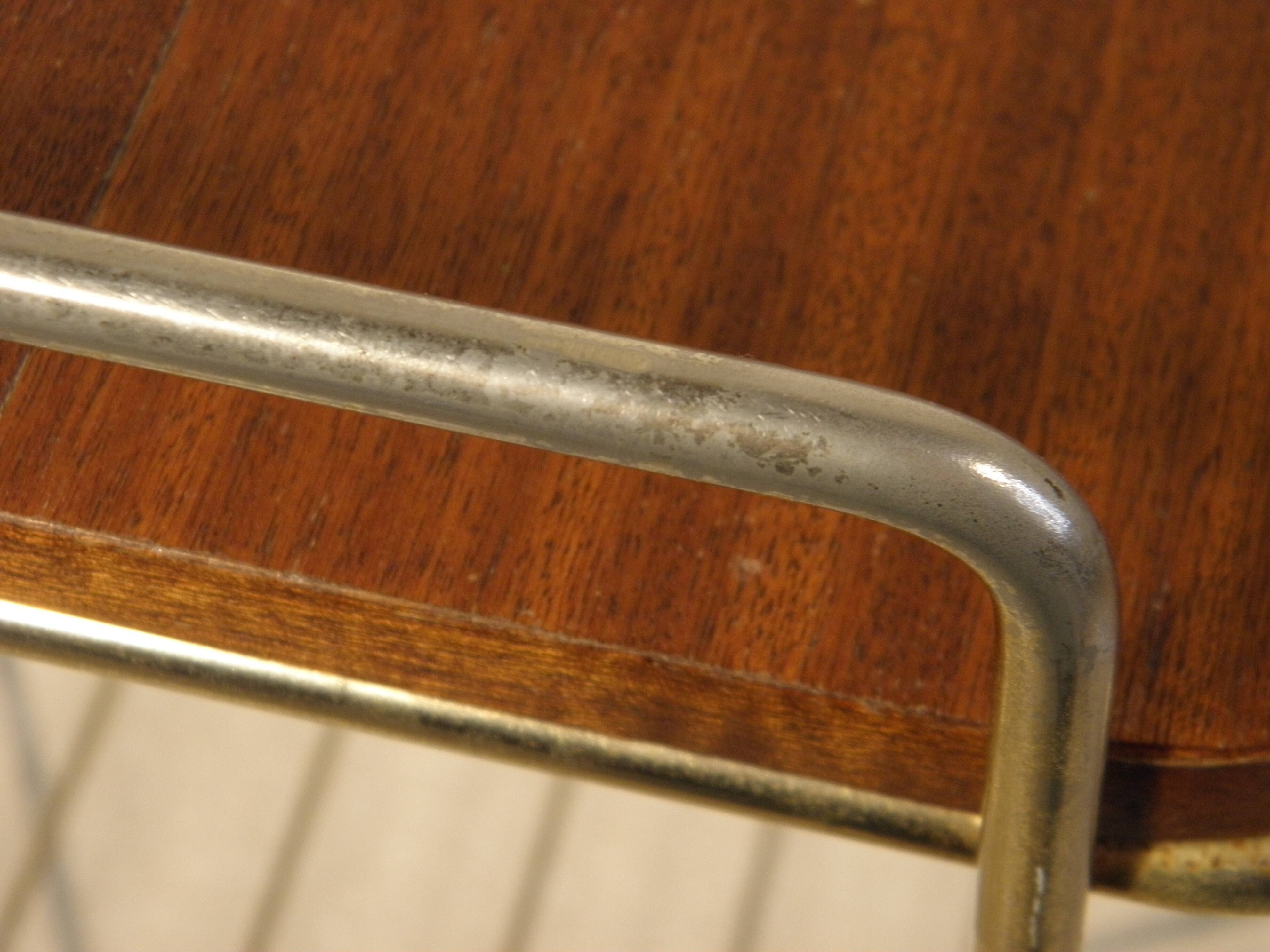 Side table - wooden and gold metal magazine rack