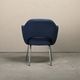 Eero Saarinen Executive Armchair in Blue Bouclé fabric for Knoll International