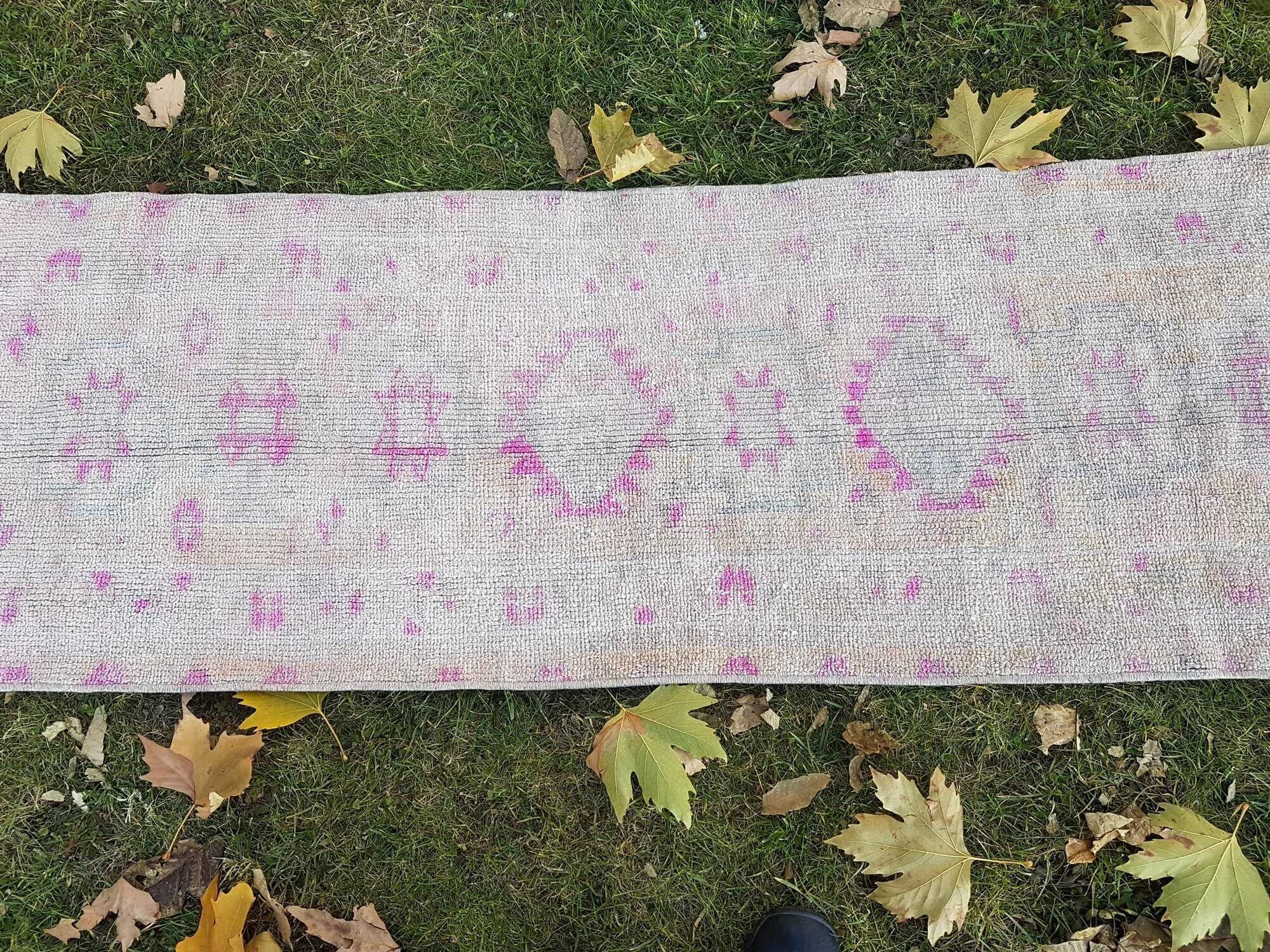 Vintage Turkish hallway rug 63x425 cm