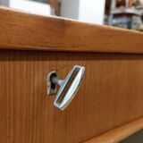 Enfilade scandinave vintage en teck avec portes à rideau