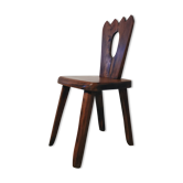 Chaise brutaliste en orme 1960