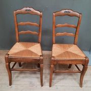 Pair of straw chairs nineteenth saw