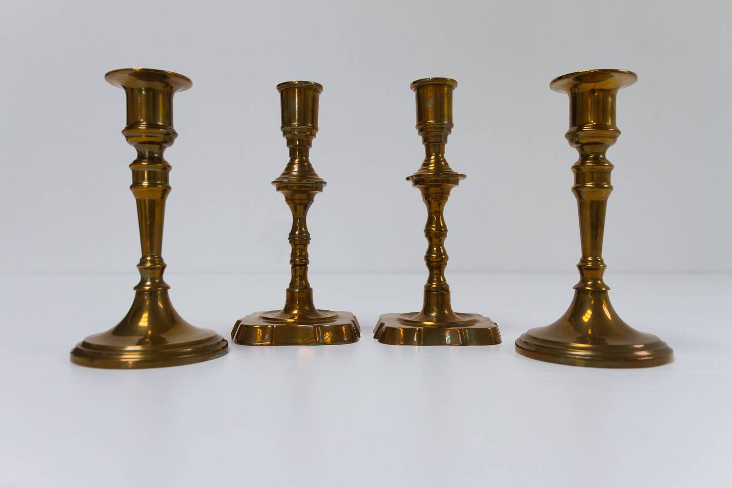 Vintage Danish Malm Candleholders, 1950s, Set of 4