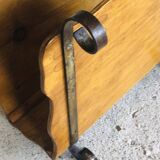 Vintage wooden and wrought iron magazine rack circa 1950s