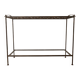 Wrought iron industrial console and glass tops