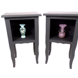 Pair of matte black revamped bedside