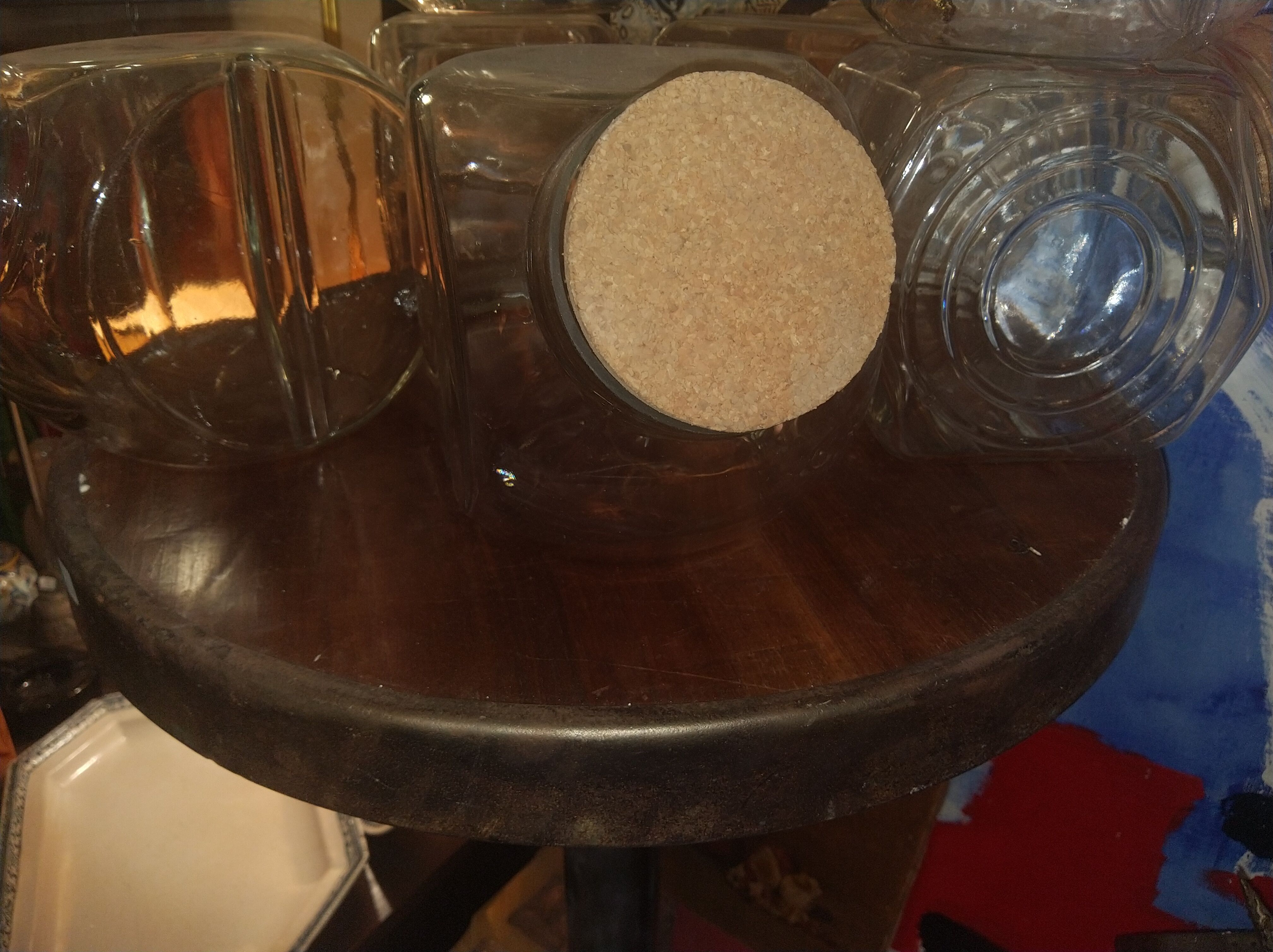 Bistro pedestal table in polished steel and walnut wood, circa 1950