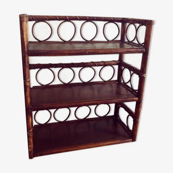 Rattan wall shelf