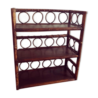 Rattan wall shelf