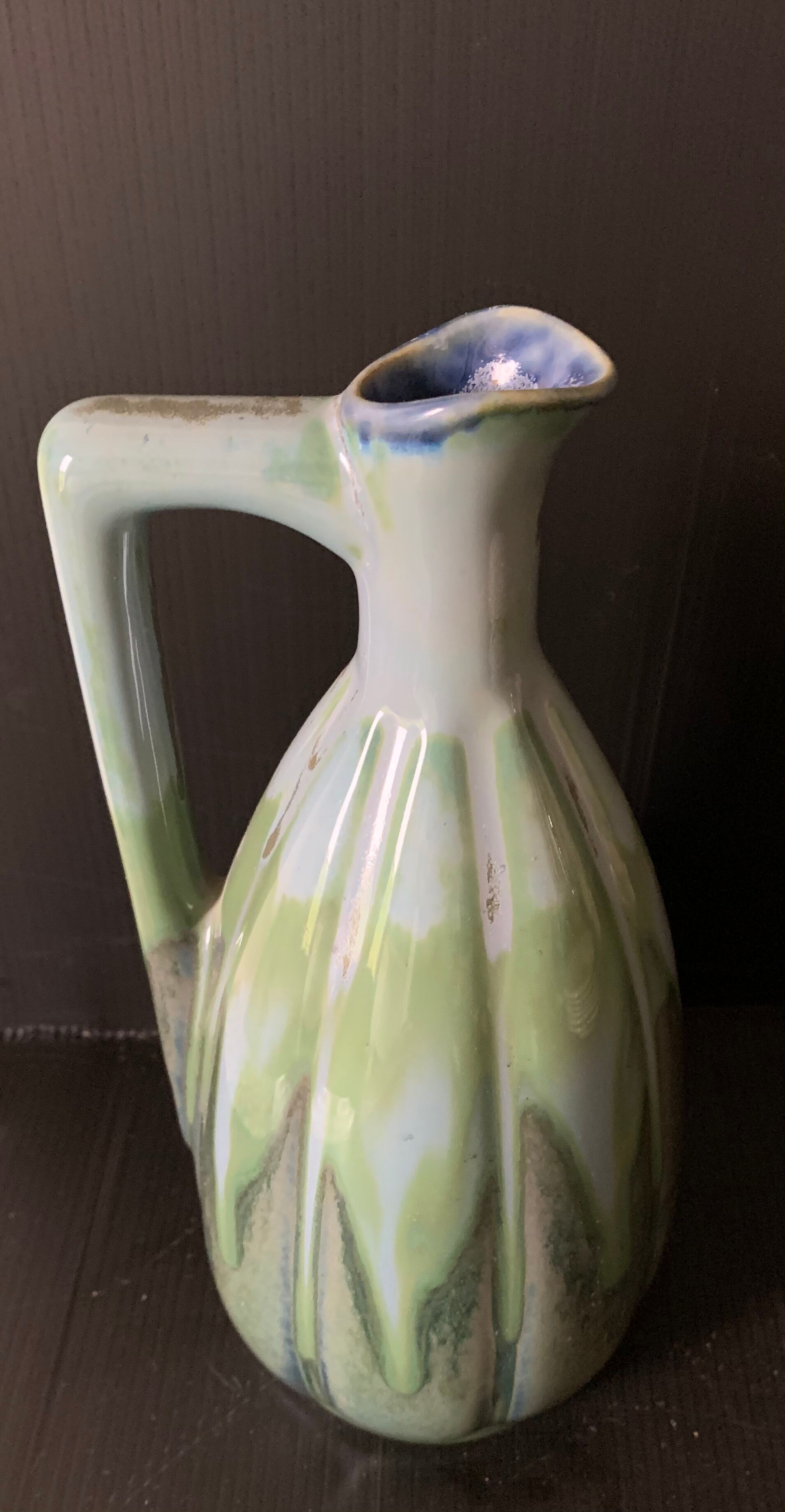 Green blue flame sandstone pitcher