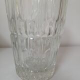 Chiseled glass vase, "round and striped" patterns