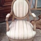 Pair of Louis XVI-style medallion armchairs from Napoleon III