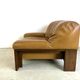 Fauteuil en cuir brutaliste, années 1960