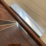 Duo of vintage wooden trays marked art deco