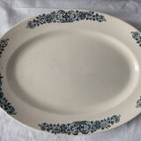 4 blue and white service dishes Alesia Longchamp Iron Land early 20th century