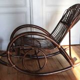 Franco Albini style bamboo rocking chair