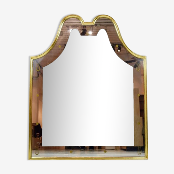 Miroir italien des années 40 doré à la feuille d'or - 136x163cm