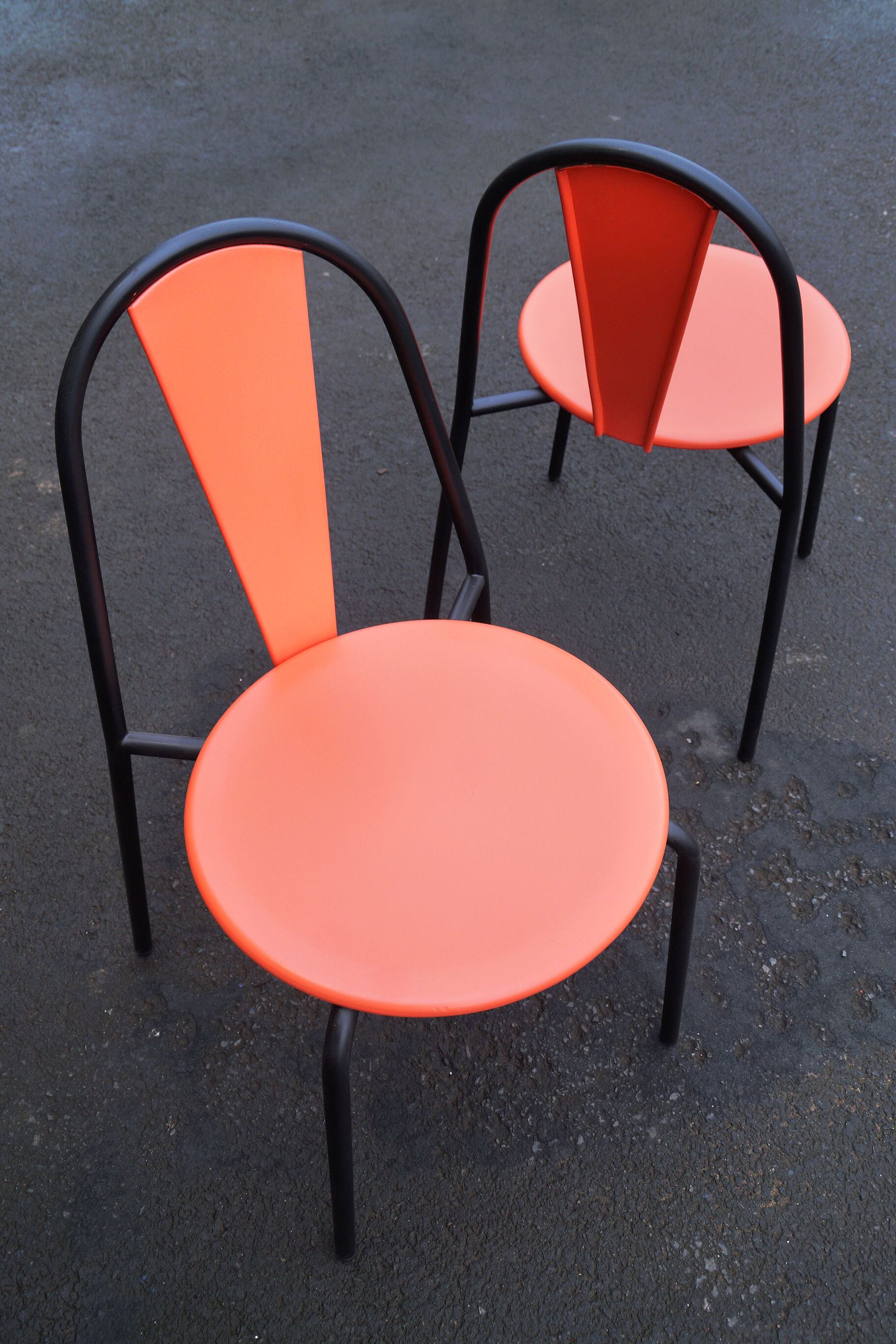 Pair of metal chairs