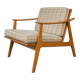 Fauteuil scandinave en bois et laine années 60