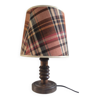 Lampe à poser en bois tourné 1960