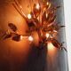 Monumental Vintage Wall Lamp with Golden Leaf Decor by Hans Kögl, 1960s