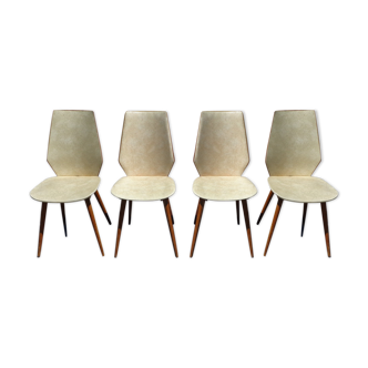 Set of 4 Baumann faux-leather chairs