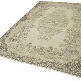 Tapis beige oriental ancien fait à la main 177 cm x 276 cm