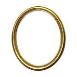 Old oval gilded wooden frame with domed glass