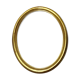 Old oval gilded wooden frame with domed glass