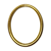 Old oval gilded wooden frame with domed glass