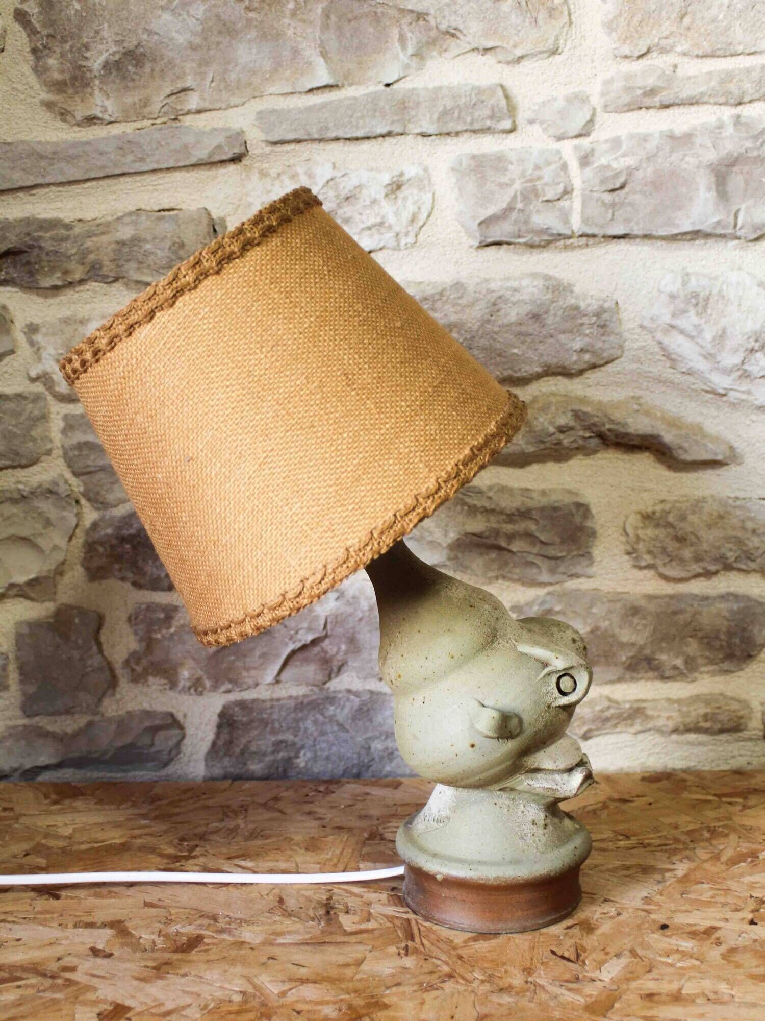 Stoneware lamp by Jean-Claude Séguin - Stoneware from Puisaye