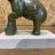 Pair of art deco bookends with elephant decoration in regulated and travertine, vintage
