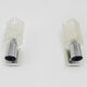 Pair of space age wall sconces, stainless steel and thick glass, 60s 70s