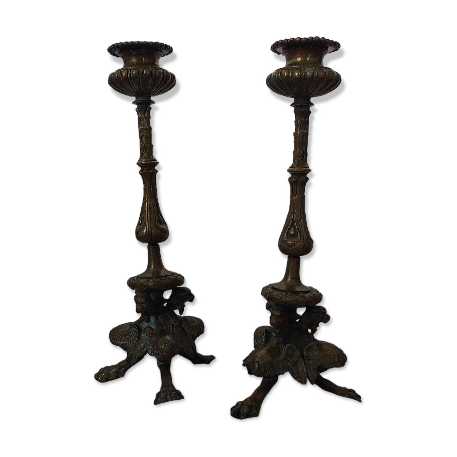2 antique Napoleon III style candlesticks