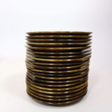 Vintage service plates and serving trays, 39 pieces, silk-screened.