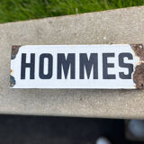 Old double-sided enamelled plate men's toilet stem